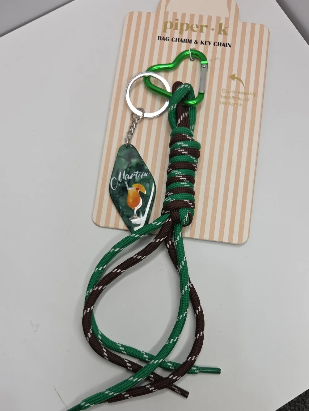 💚▪️Piper K ▪️ Green Uk Exclusive  Martini  Tassel Bag Charm